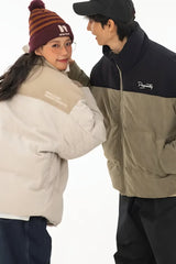 Unisex quilted jacket with stand-up collar