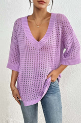 Hollow weave blouse