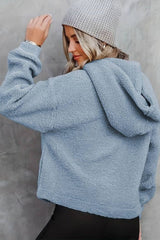 Soft button-up hoodie