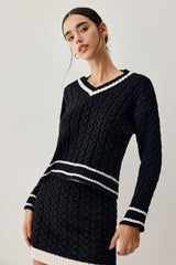 Suvara knit set with cable pattern