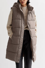Serenity mid-length hooded vest