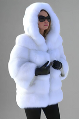 Amara fur jacket with hood