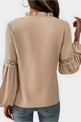 Green drawstring blouse