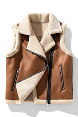 Venus sleeveless vest with fur details