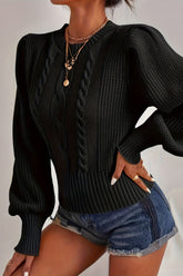Anelora cable knit sweater