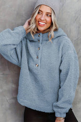 Soft button-up hoodie