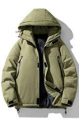 Technical down jacket with hood