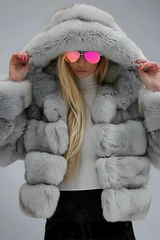 Amara fur jacket with hood