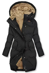 Long hooded down jacket