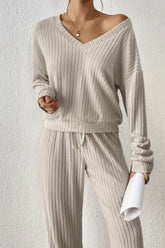 Taliren knit set with ribbed structure