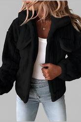 Soft jacket with zipper and chest pockets
