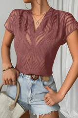Millow V-neck T-shirt with cutouts