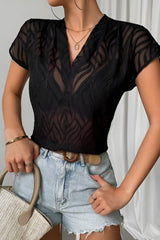 Millow V-neck T-shirt with cutouts