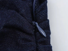 Sleeveless denim dress with buttons