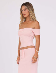 Rosa slim fit topp utan axlar