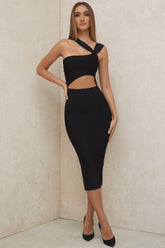 Midi bandageklänning med utskärning