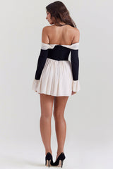 Off shoulder långärmad minidress