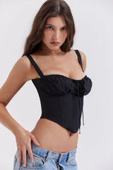Svart v-formad bustierkorsett