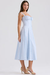 Light blue corset midi dress