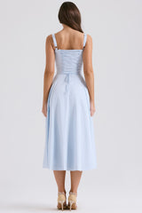 Light blue corset midi dress