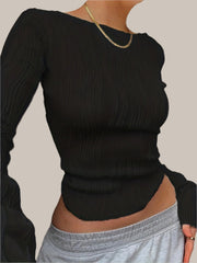 Strukturerad långärmad skjorta