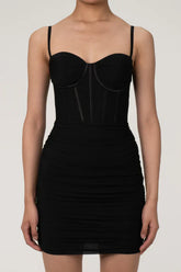 Black corset mini dress
