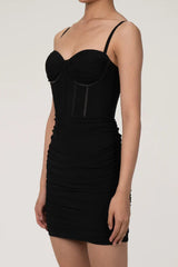 Black corset mini dress