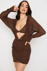 Chiffongskjortklänning och matchande behå