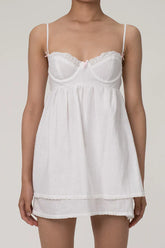 White babydoll mini dress