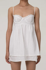 White babydoll mini dress