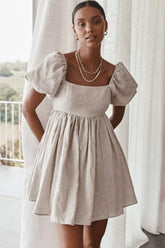 Square neckline babydoll dress