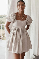 Square neckline babydoll dress