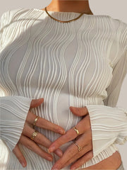 Strukturerad långärmad skjorta