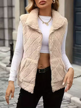 Quilted puffer vest with stand-up collar