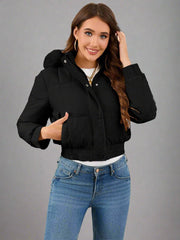 Casual quiltad bomullsjacka i smal passform