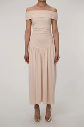 Off-the-shoulder maxi dress