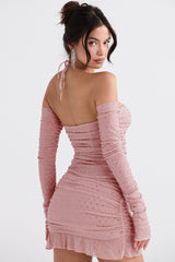 Rosa mjuk kristalliserad klänning