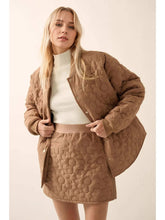 Beige quilted floral jacket