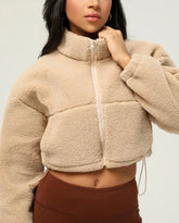 Tjock fleecetoppjacka i plysch