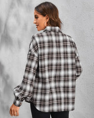 Checked oversized shirt jacket
