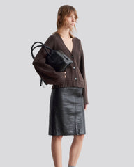 V-neck cardigan with buttons and patch pockets