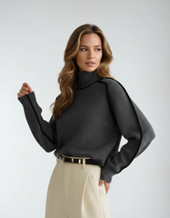 Structured high neck sweater