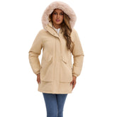 Parkas with hood and soft hood edge - practical pockets