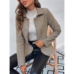 Herringbone peplum jacket