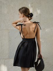 Strappy A-line mini dress with bow
