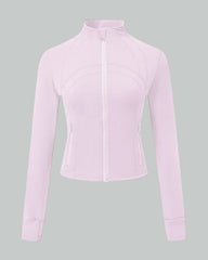 Fitted zip jacket with high collar