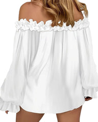Off-shoulder blouse with ruffle