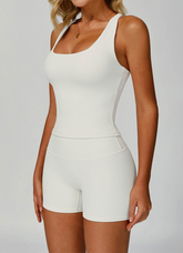 Sporty ribbed set - top and shorts