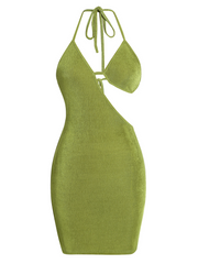 Asymmetrical backless mini dress