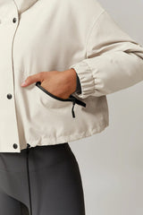 Cropped hooded windbreaker